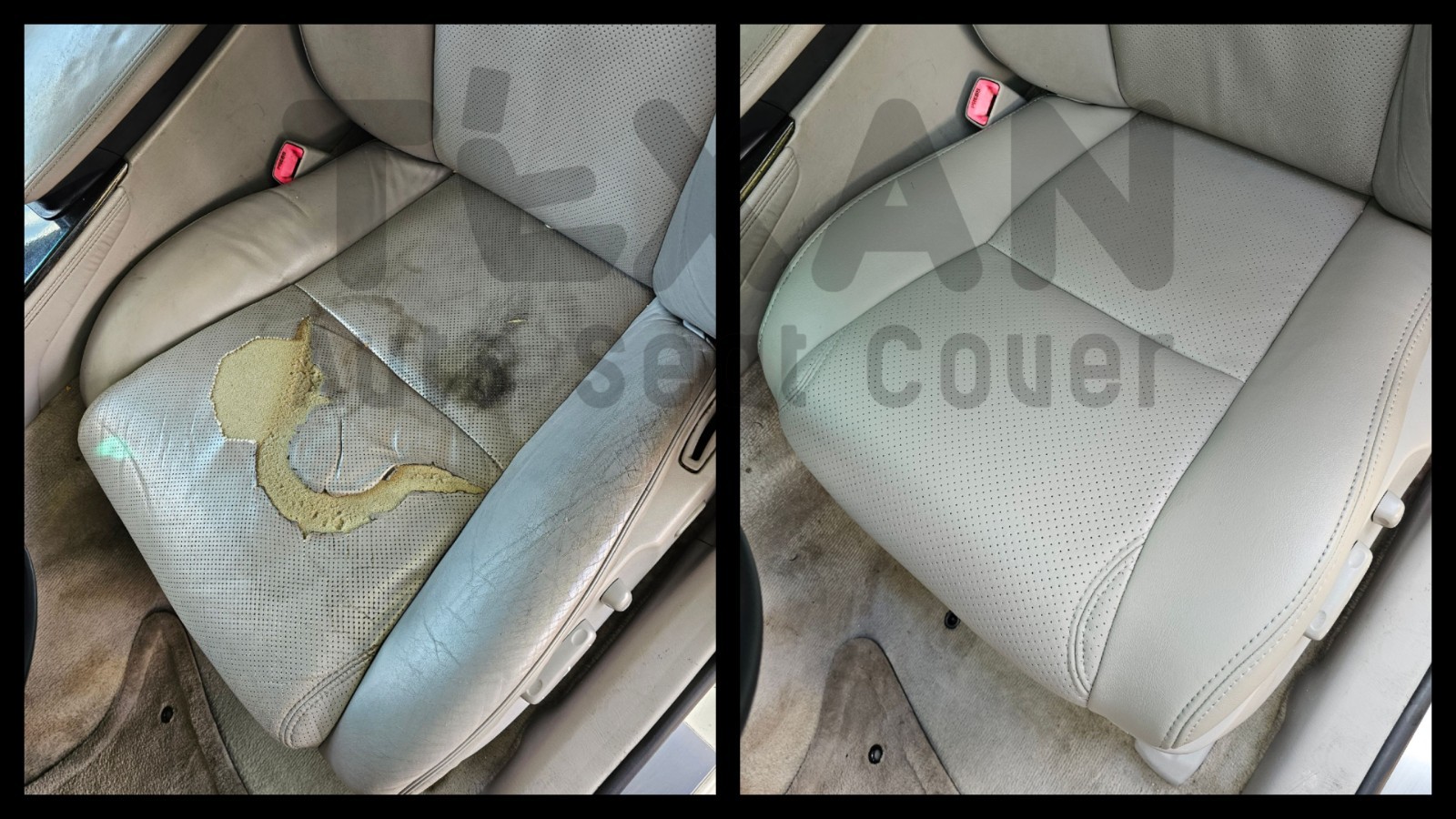 Driver Bottom Replacement Seat Cover Leather Light Tan For 2002-2010 Lexus SC430