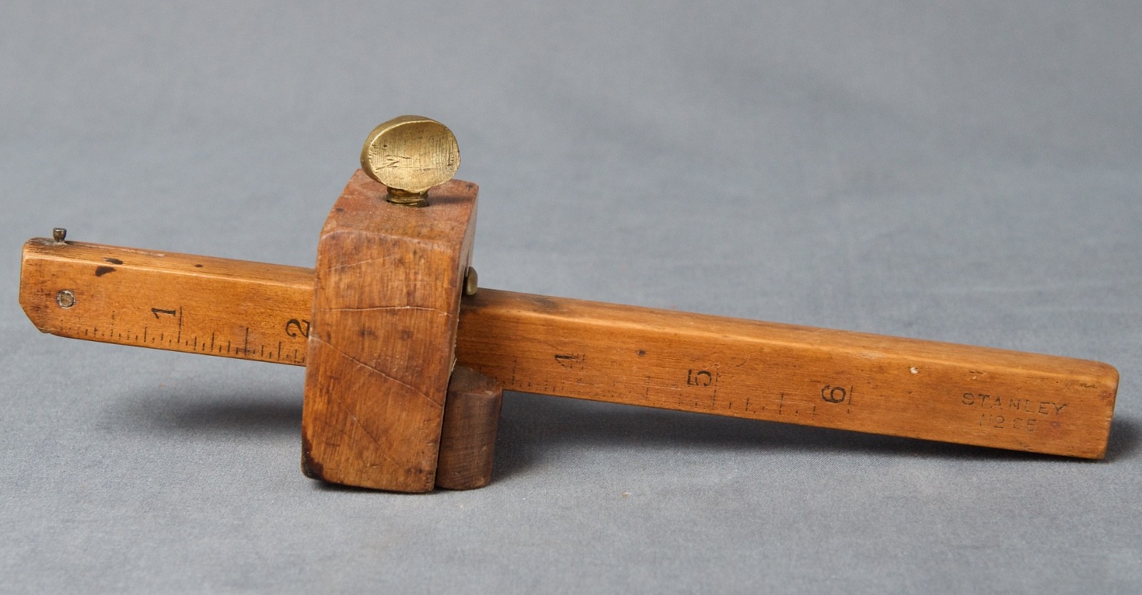 Vintage Stanley No. 65 Wood & Brass Marking Gauge - Made In USA