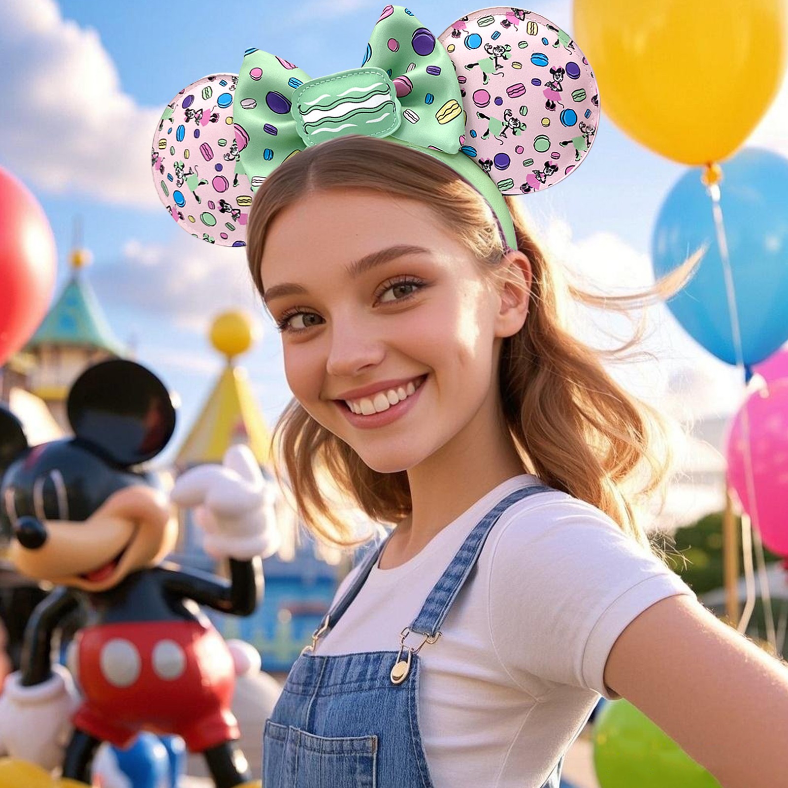 2025 Disney-Parks Sweet Macaron Dreams Bow Minnie Mouse Ears Headband US Stock