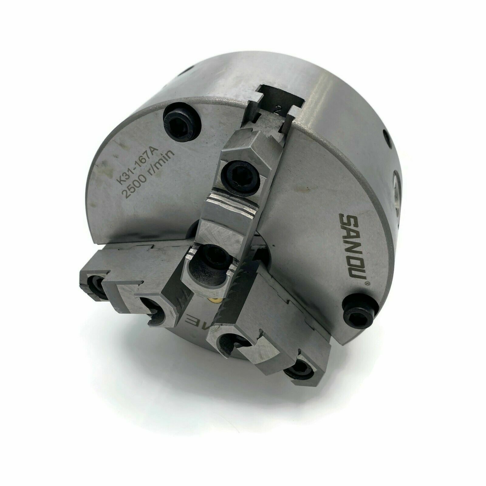 6"/167mm 3-JAW Adjustable Structure CHUCK #0603AJ, & 2-1/4"-8 adapter 1.5” thick