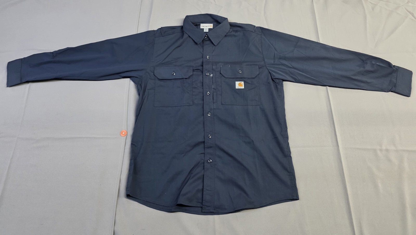 Carhartt Men's Long-Sleeve Button-Down Work Shirt Navy