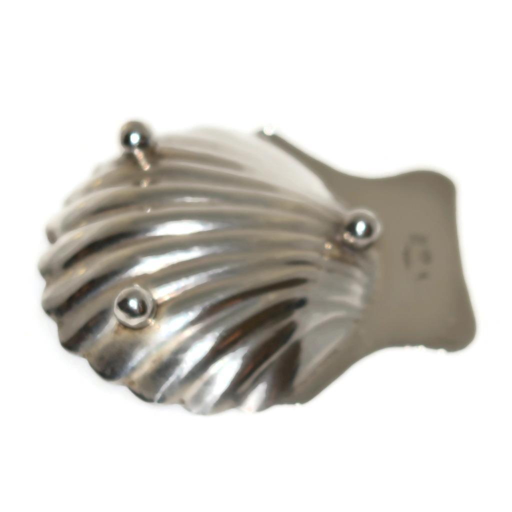 Mexico Maciel Sterling Silver Footed Shell Shape Master Salt Cellar, 2 3/4"