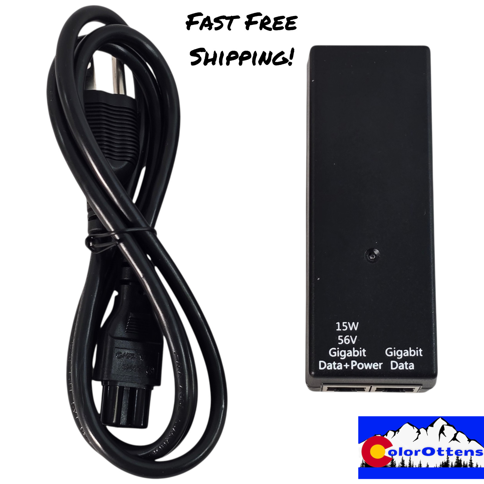 Cambium Networks 56V 0.268A 15w Gigabit POE Injector NET-P15-56IN Power Supply