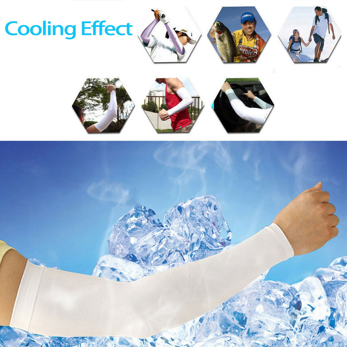 10 pairs (20 pcs) Cooling Arm Sleeves Cover UV Sun Protection Sport Outdoor Golf
