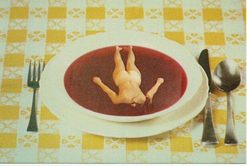 Oh Waiter "There is Lady in My Soup" Postcard Alfred Gescheidt ©1981 4"x6"