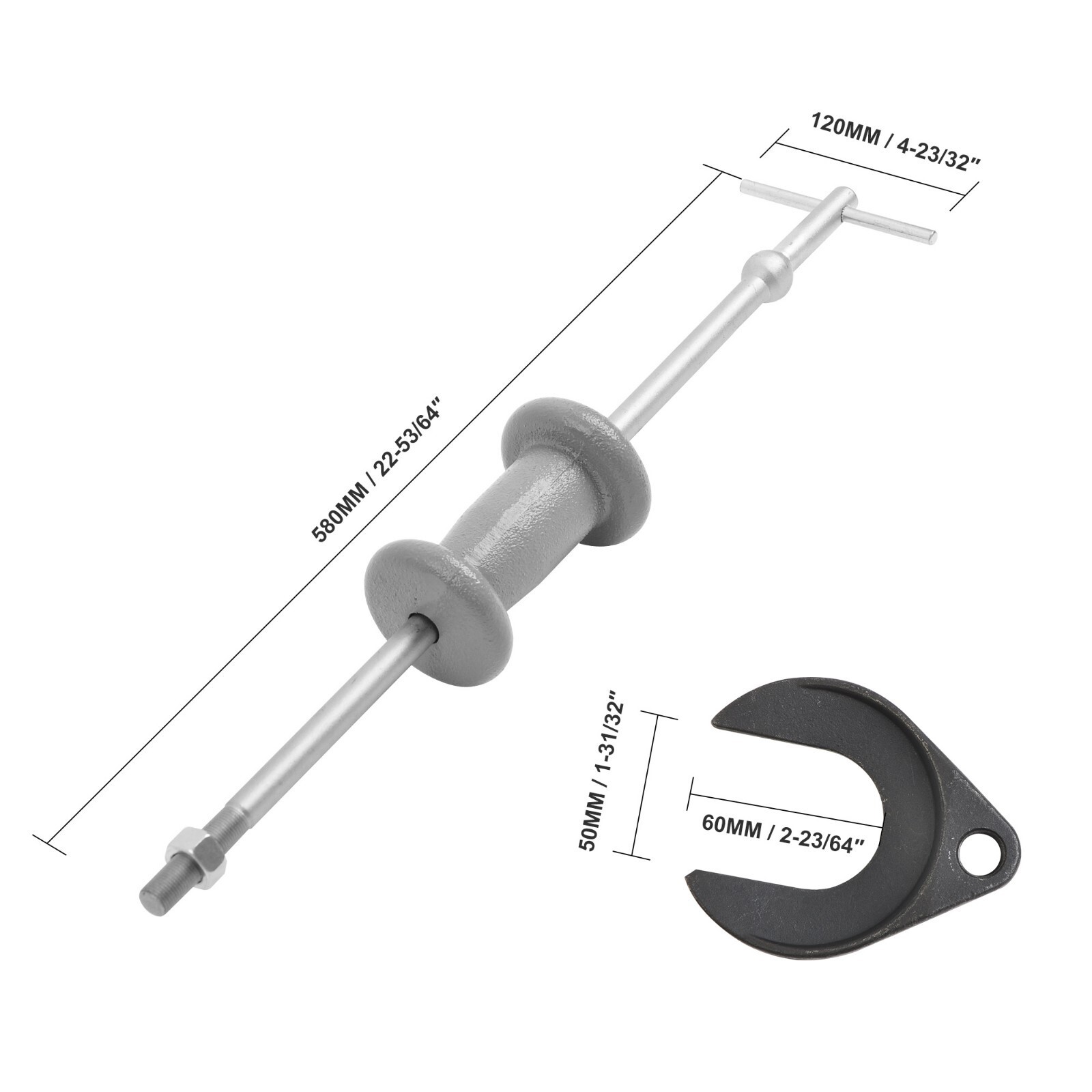 Long Inner CV Joint Puller Axle Slide Hammer Removal Fork Removing Adapter Tool