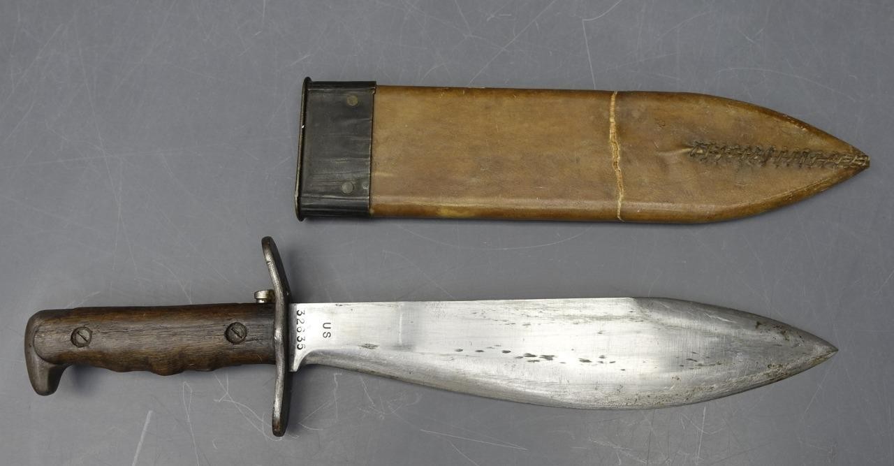 Original WWI 15" Bolo Knife w/ Scabbard SA-1916 USA #32635