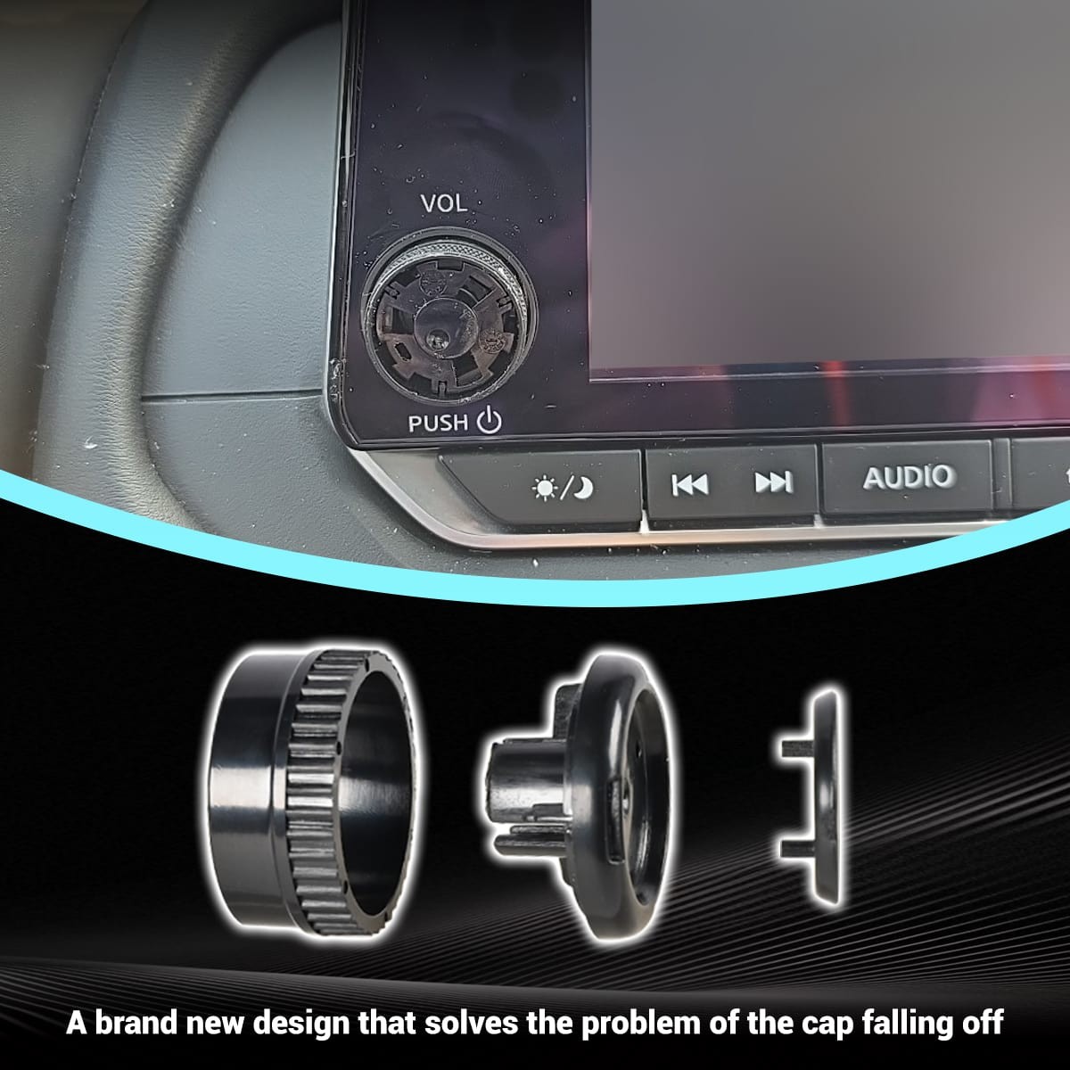 2XRadio Knob Button Volume Stereo Tuner Power Connect For Nissan Kicks 2021-2024