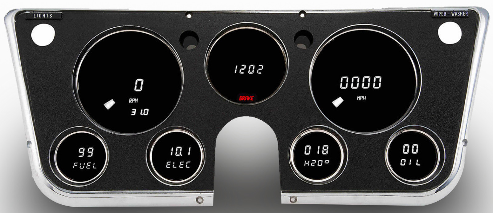 1967-1972 Chevy Truck Digital Dash Panel Gauge Cluster WHITE LEDs Intellitronix