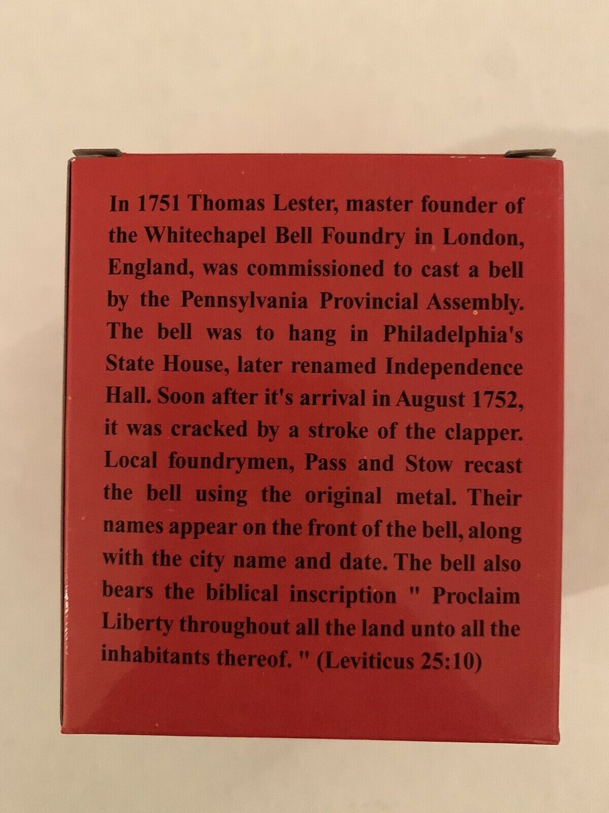 Liberty Bell on a metal stand