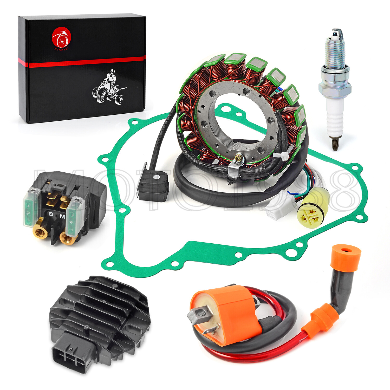 Stator & Rectifier Coil Relay W Gasket kit for Yamaha Kodiak 400 450 2003-2006