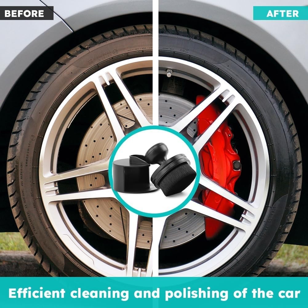 2 Pack Car Tire Shine Applicator Brush Tire Shine Brush Tire Dressing Brush High