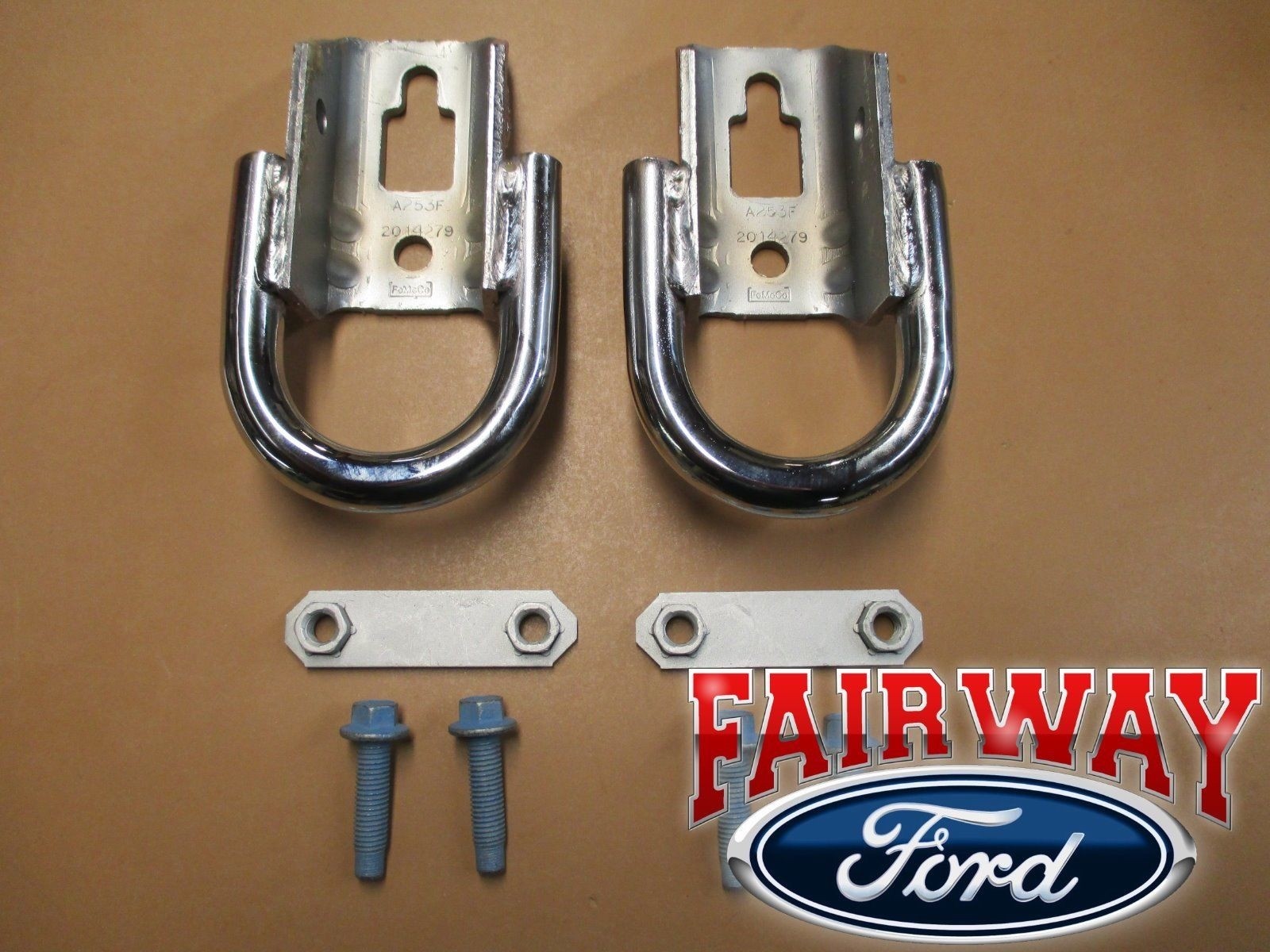 09 thru 26 F-150 OEM Genuine Ford Parts Chrome Tow Hooks PAIR w/ Hardware