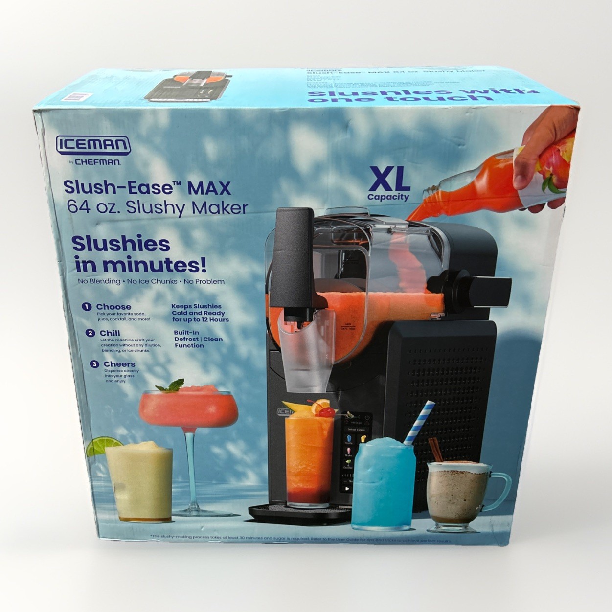 Iceman Slush-Ease Slushy Maker with Customizable Thickness, 64oz, Black