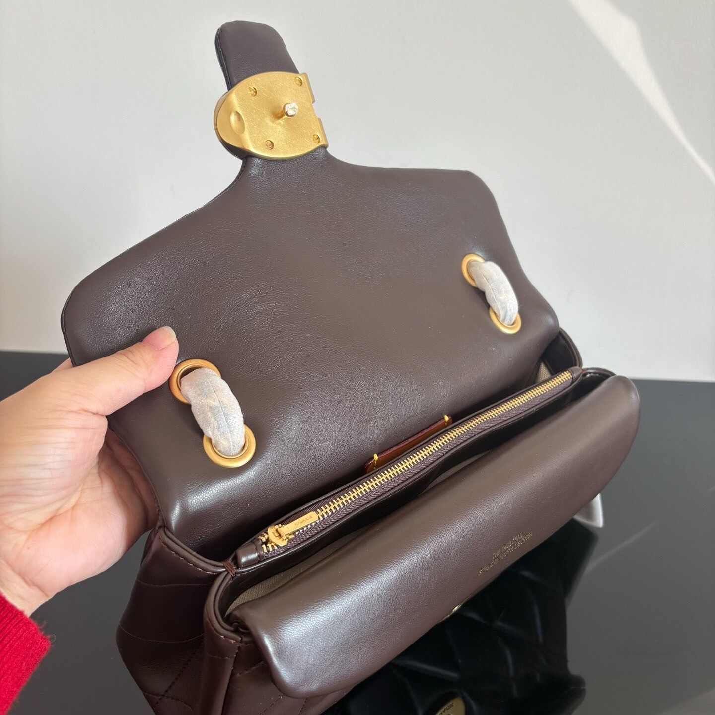 COACH Tabby 26 Quilted Shoulder Bag Leather Maple CP150