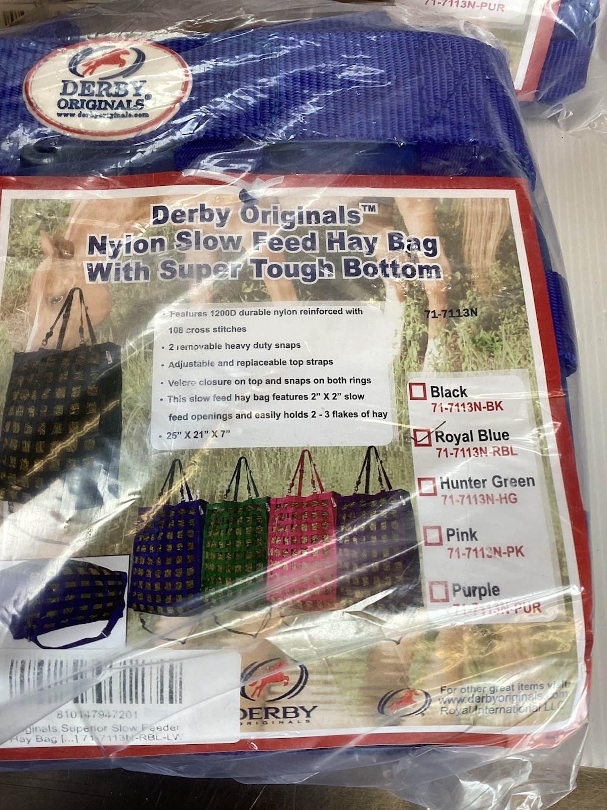 Derby Originals Easy Feeder Horse Hay Bag Slow Feeding 25”x21”x7” Lot Of 2