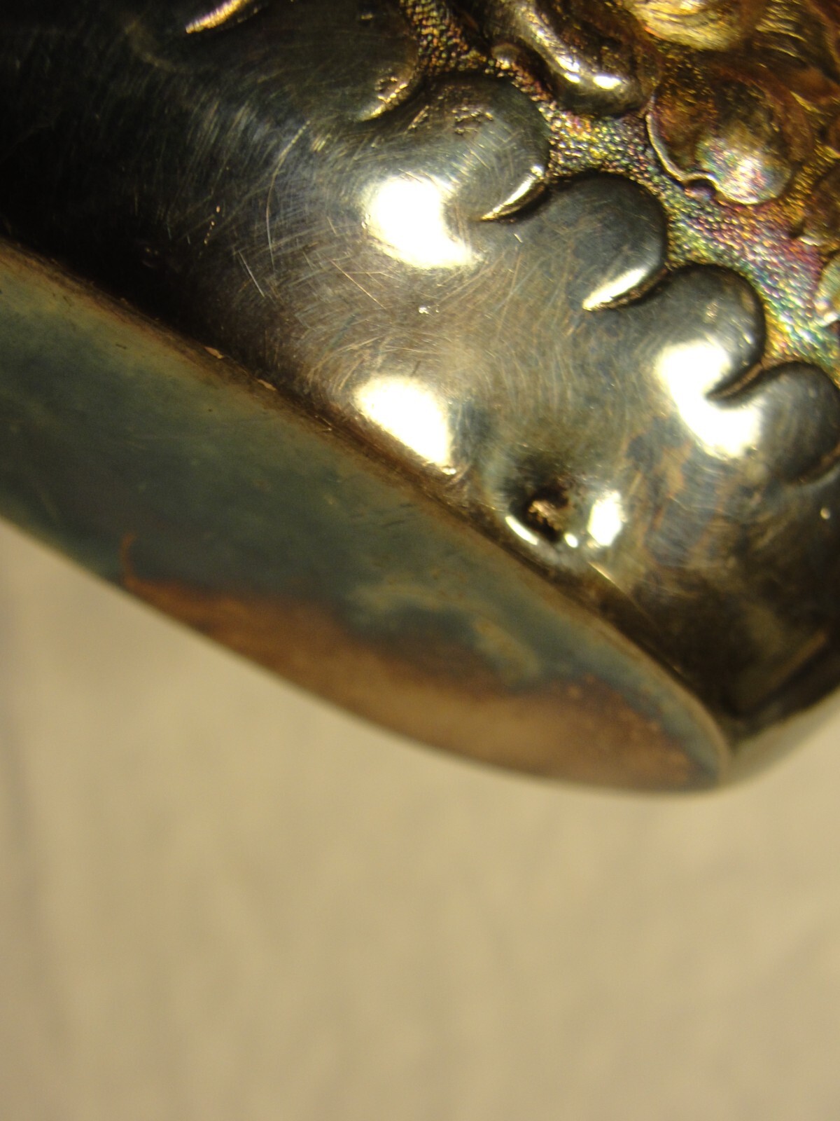 ANTIQUE REPOUSSE SIMPSON HALL MILLER SILVER PLATE FLASK TELESCOPING FUNNEL TOP