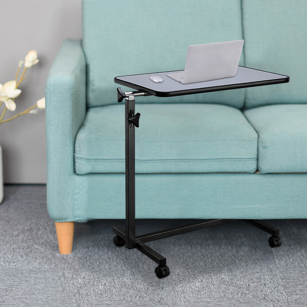 Medical Bed Tray Overbed Table Rolling Tray Bed Side Table for Laptop Eating US