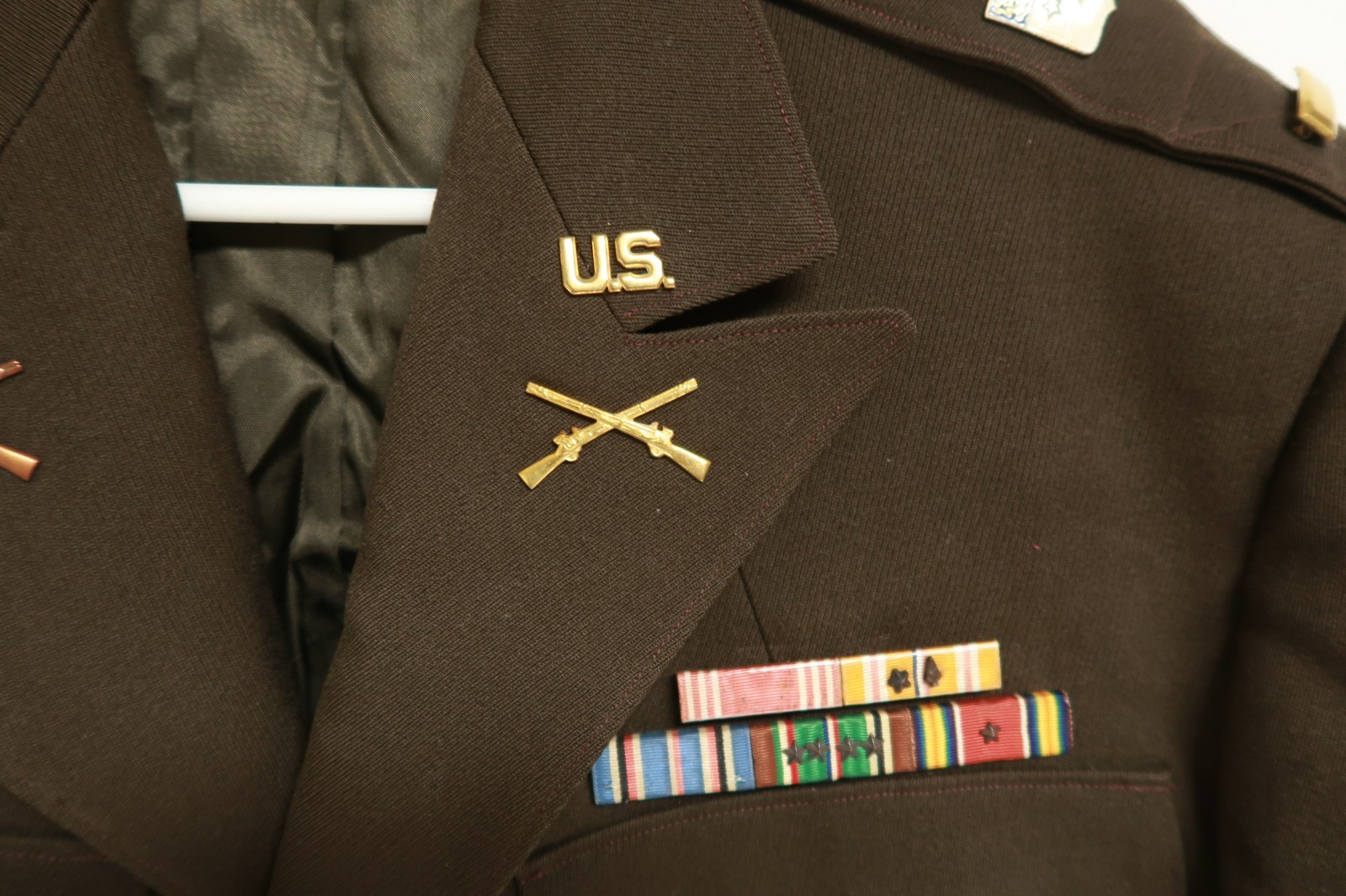 World War II Era Officer's Jacket Coat Army Infantry Service Ribbons Tunic