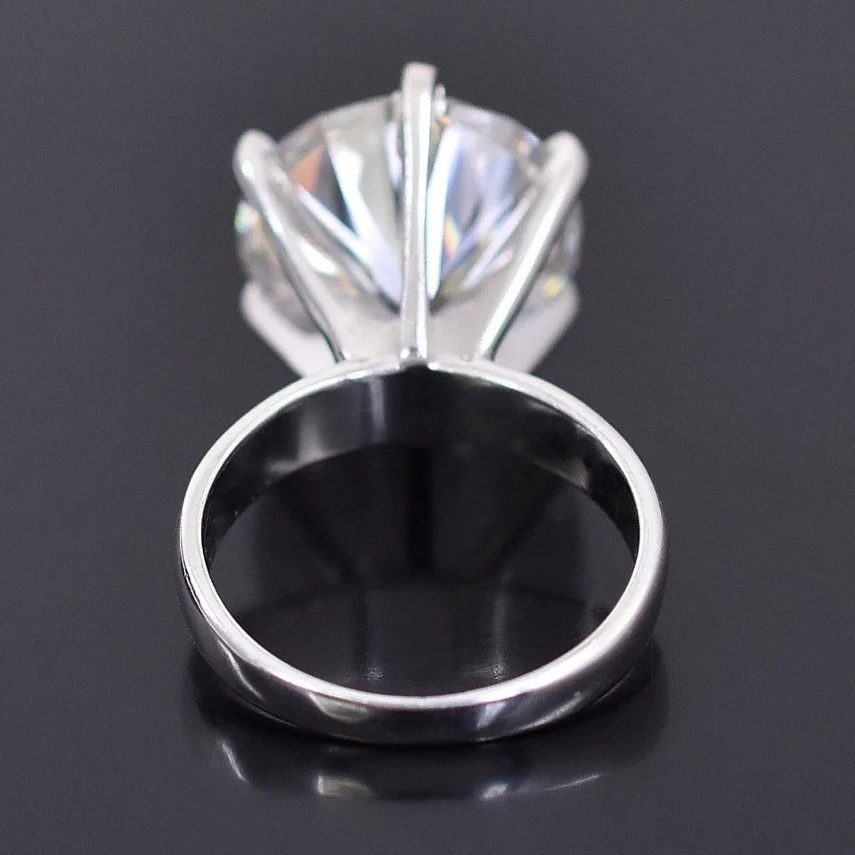 RARE 10.20 Ct White Treated Diamond Solitaire Ring-Certified ! 925 Silver