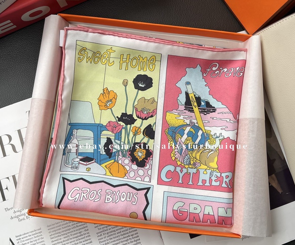 Sally Boutique 18 Momme Twill Silk Wrap Scarf Travel Print Double Face Shawl 35"