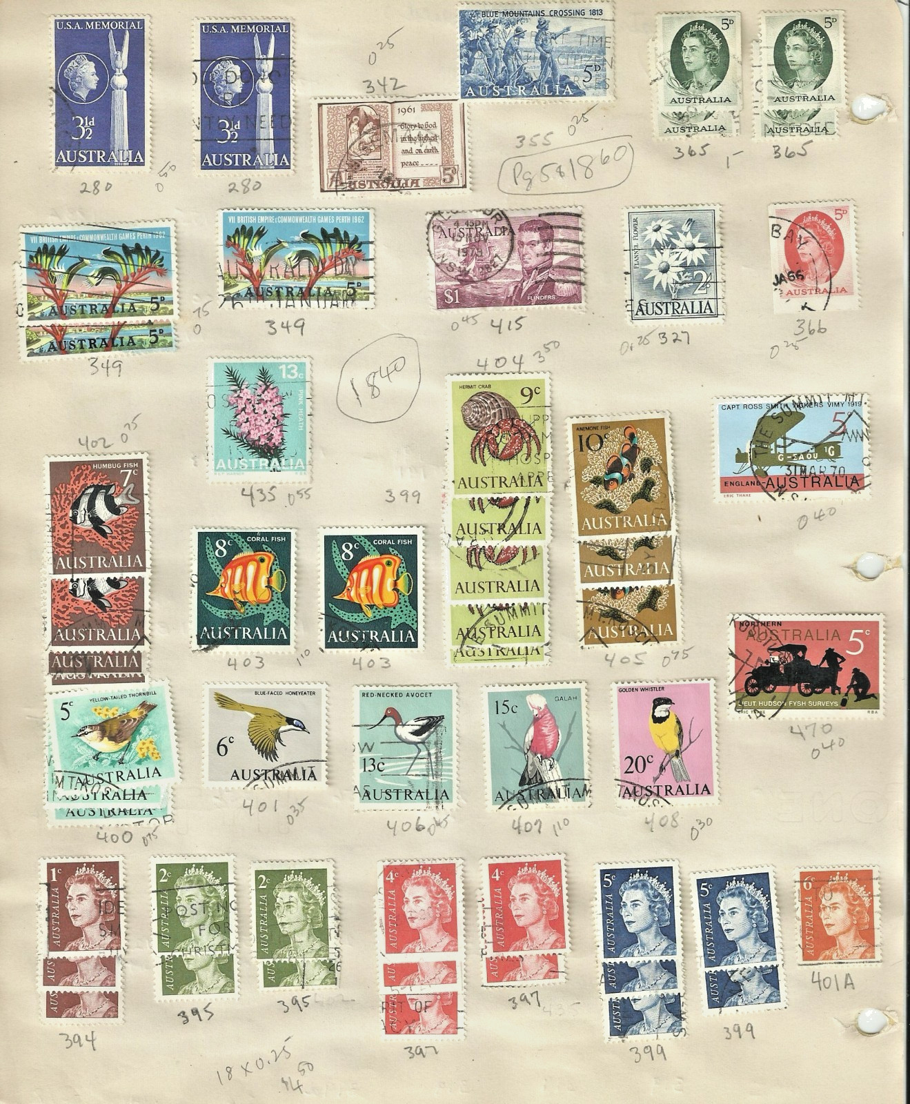 Australia Stamps: Old Mini Collection on 5 Pages, SCV $135
