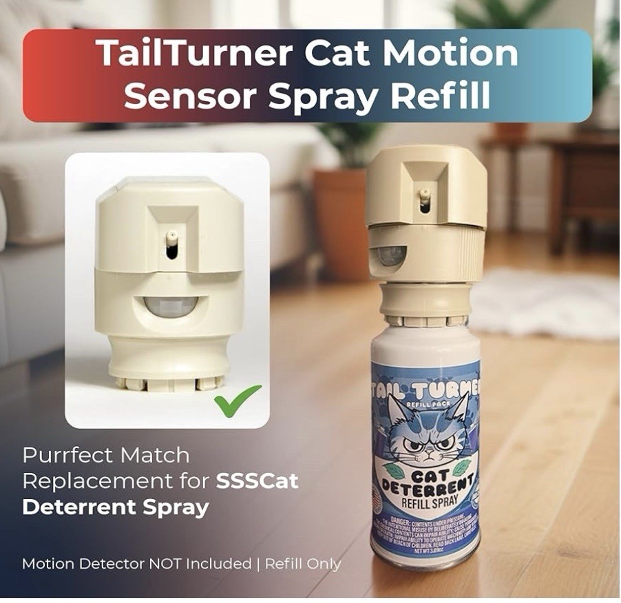 TailTurner Cat Deterrent Refill Spray Only (No Motion Sensor) 3.89oz SSSCat