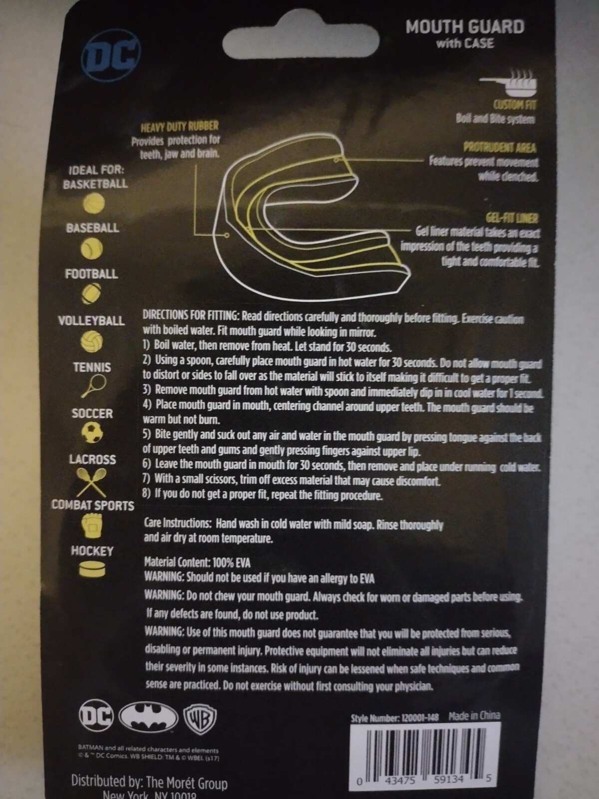 (2) DC Comics Licensed BatmanAthletic Sports Mouth Mouth Guard With Case