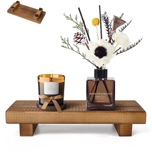 Wood Riser Soap Stand, Wooden Tray for Bathroom Counter, Kitchen Sink Brown