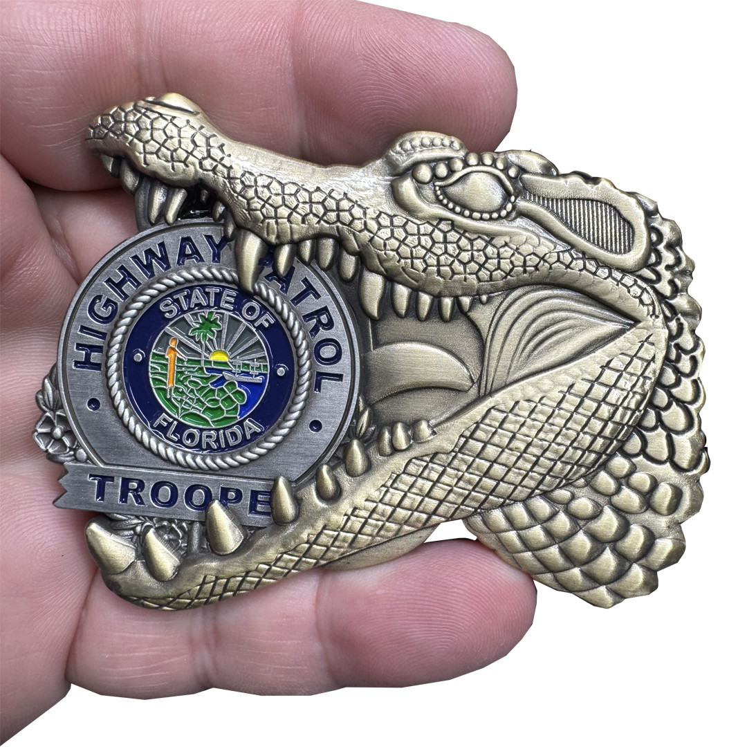 BL14-7 Florida Highway Patrol FHP State Trooper Challenge Coin Alligator Alcatra