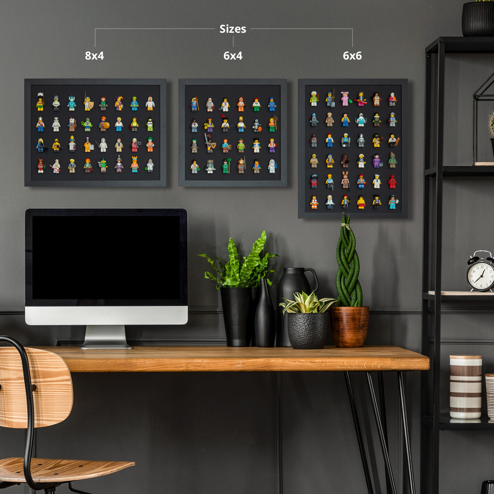 Black LEGO Minifigure Wall Display Frame - 6x6 - Fits 36 Minifigures