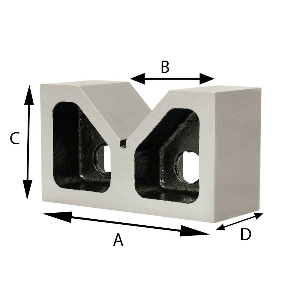 PAIR 5'' x 2'' x 3-1/8'' Cast Iron V-Blocks V-Block Ground 5'' V-Blocks