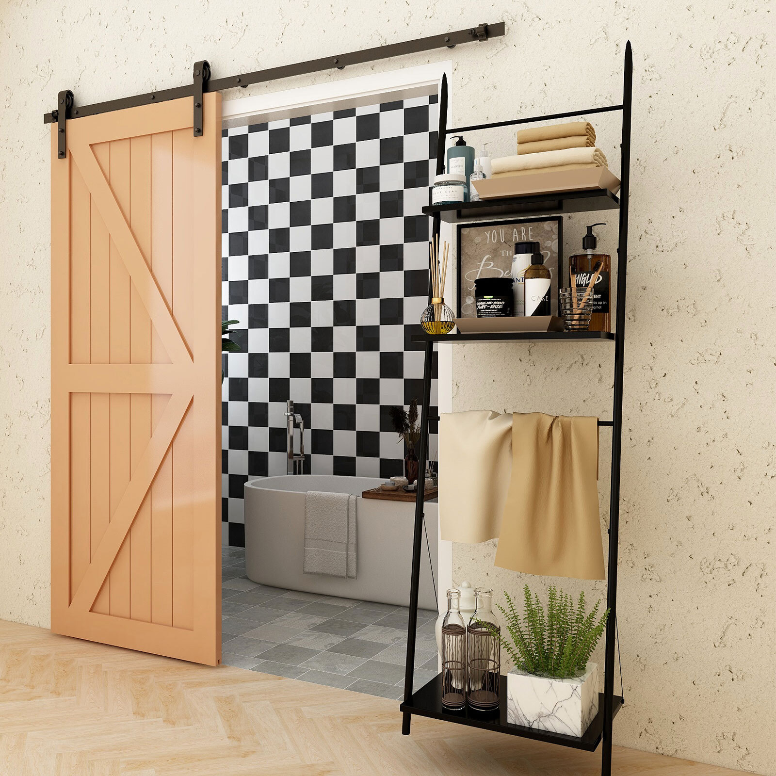 4-20FT Sliding Barn Door Hardware Closet Track Kit for Single/Double/Bypass Door