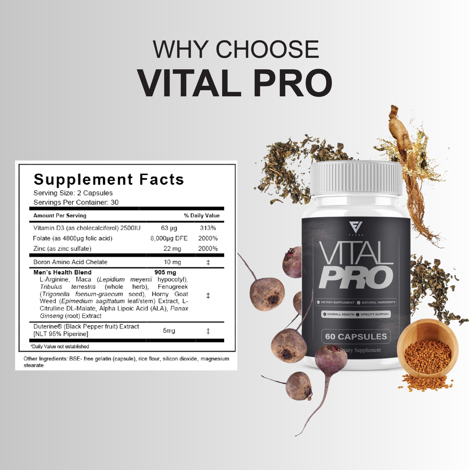 Vital Pro Capsules, Vital Pro Performance Supplement (60 Capsules)