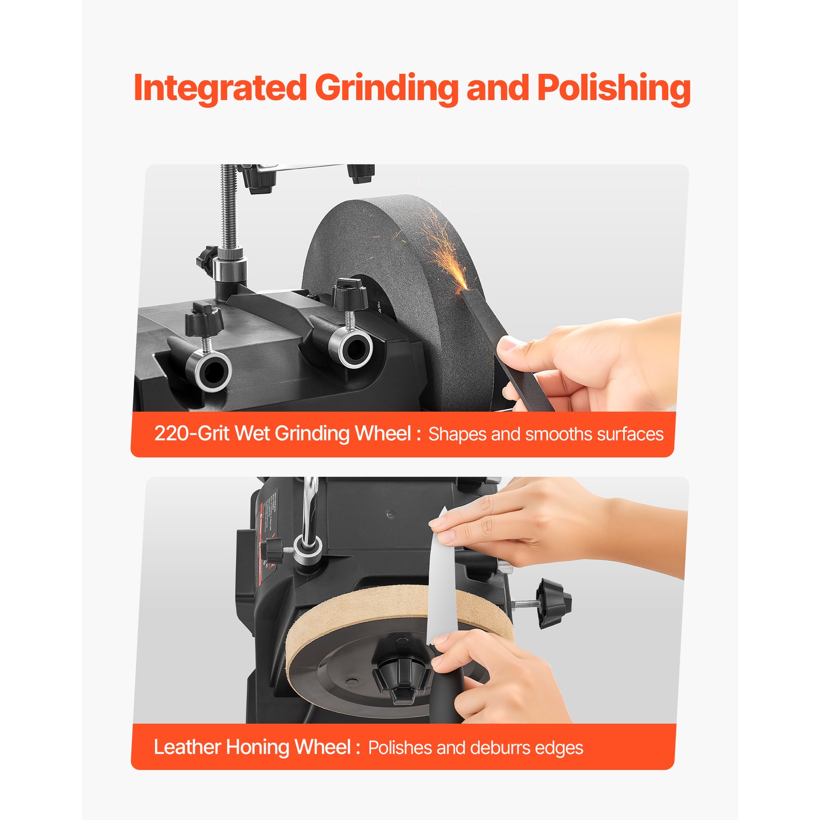 Uimoso 8-Inch Water-Cooled Wet Sharpening System 155RPM Bench Grinder for Blades