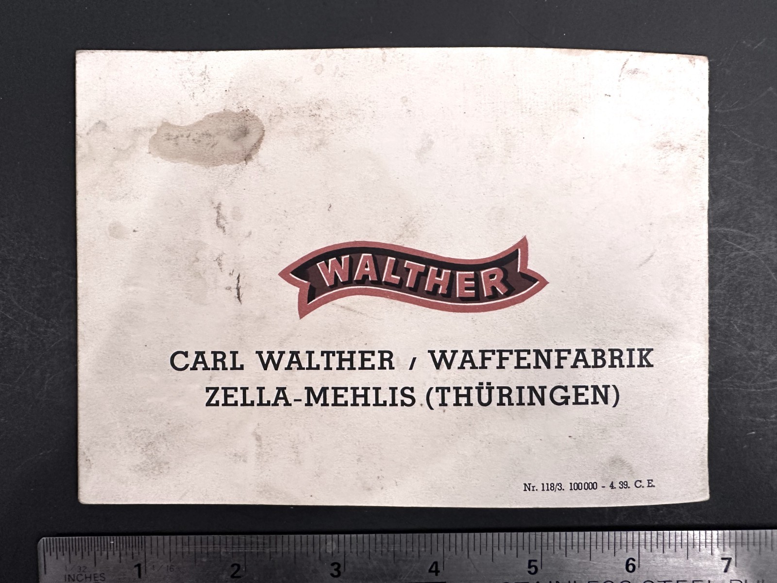 Walther PP & PPK Manual Original Dated 1939 German Language Very Fine!