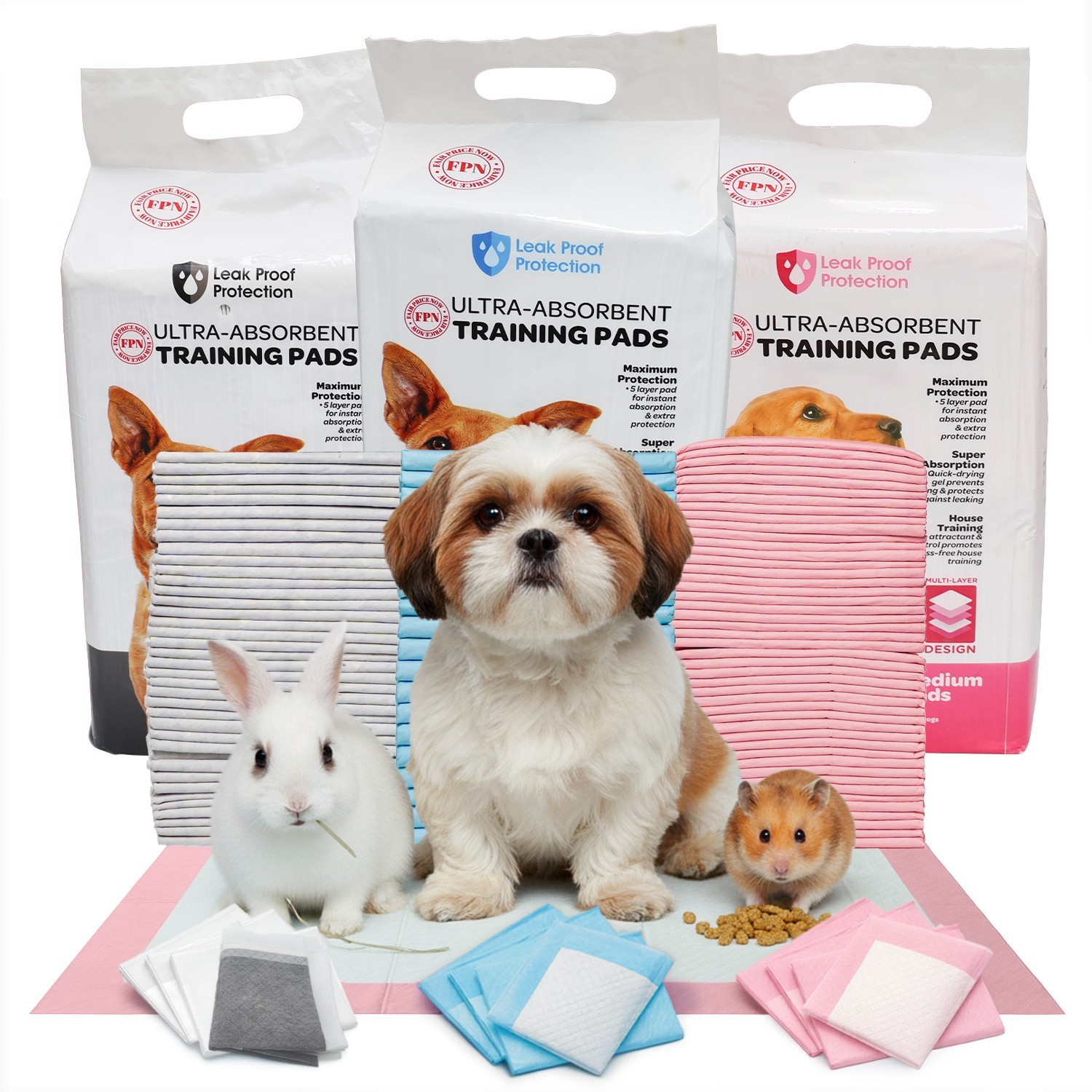 DogTraining Pads 6 Layer Ultra Absorbent Pet Pads for All Dogs & Puppies-FPN