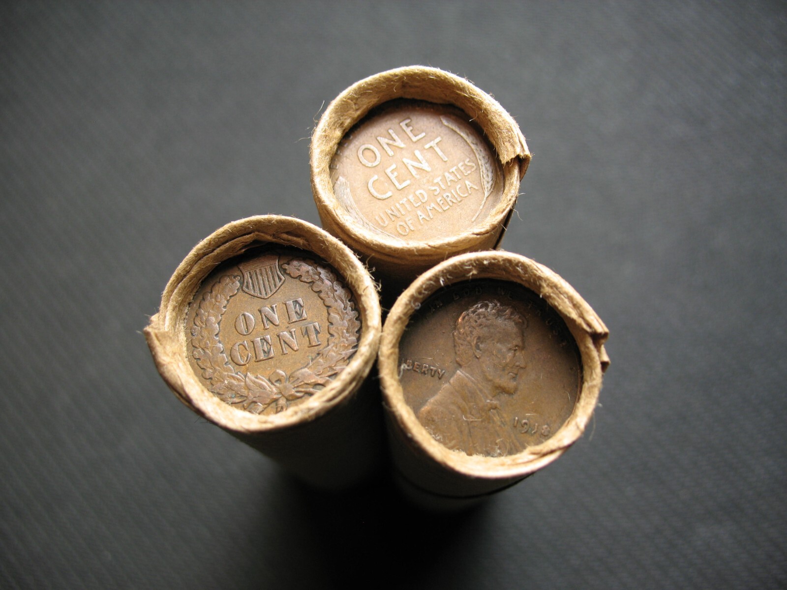 ONE SHOTGUN ROLL (50) INDIAN HEAD CENT & TEEN WHEAT PENNY 1858-1919 OLD COIN LOT