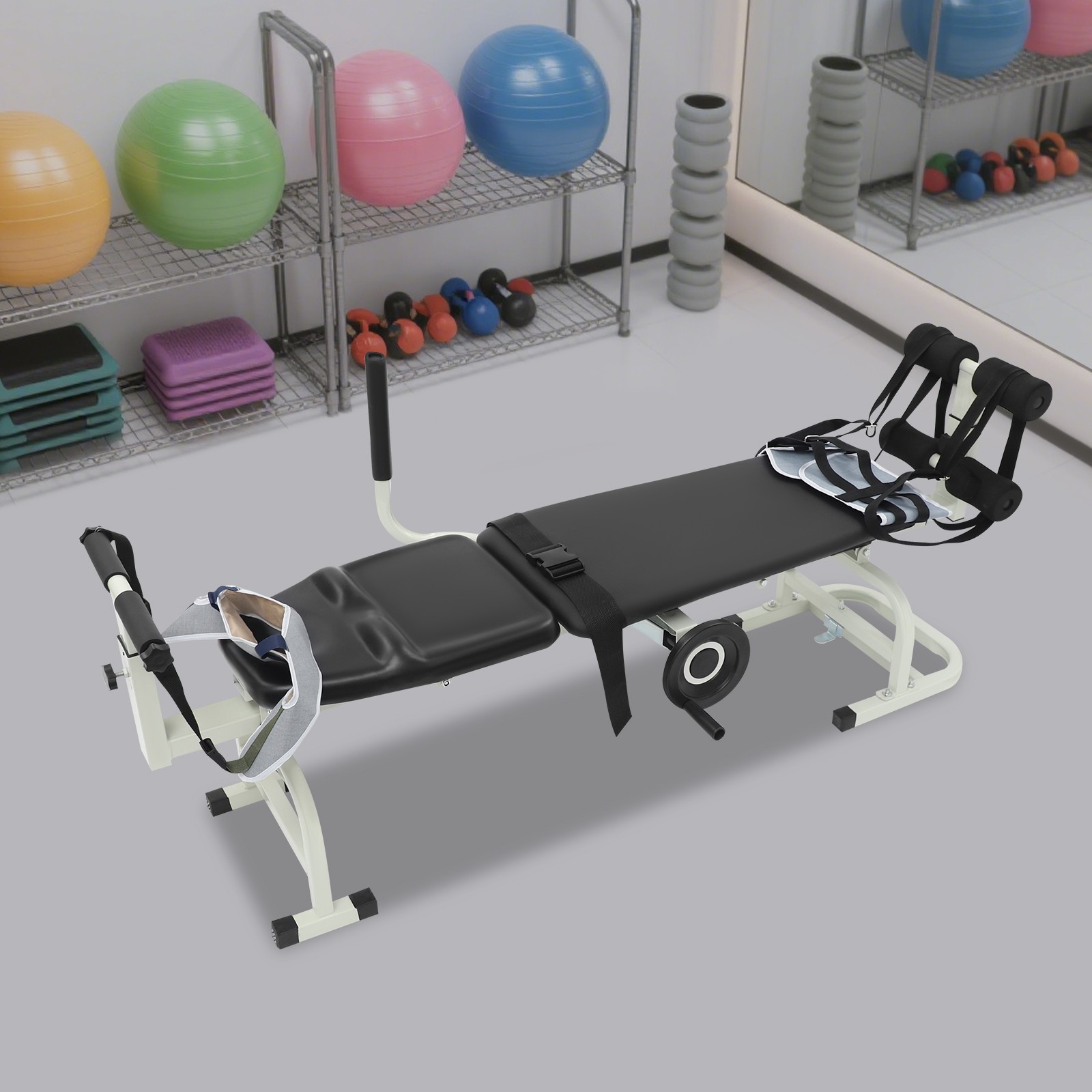 Multi-function Cervical Traction Device Back/Neck Stretcher Lumbar Stretch Bench