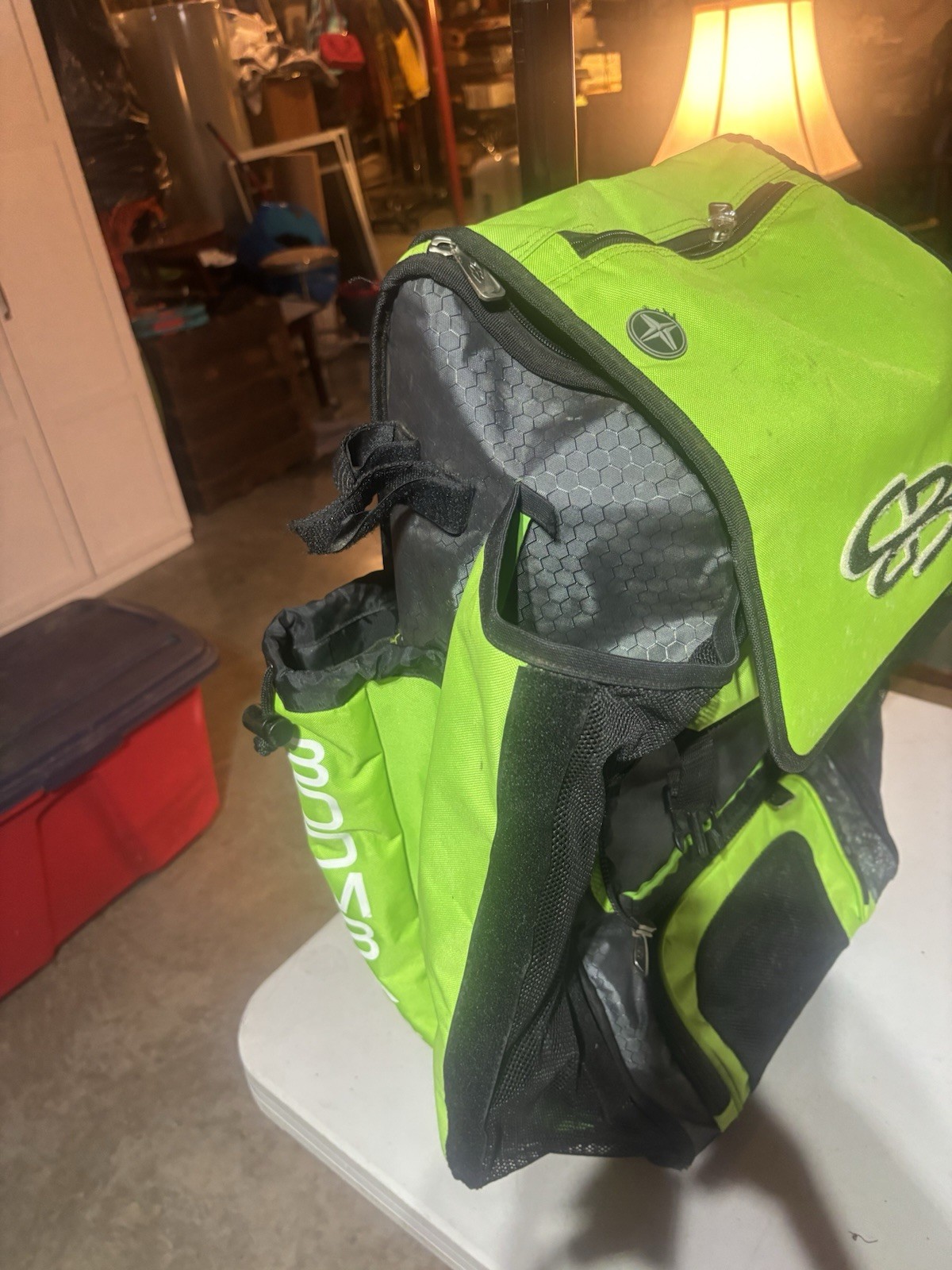 Boombah Rolling Superpack Catchers Bag Neon Green *missing Front Flap *