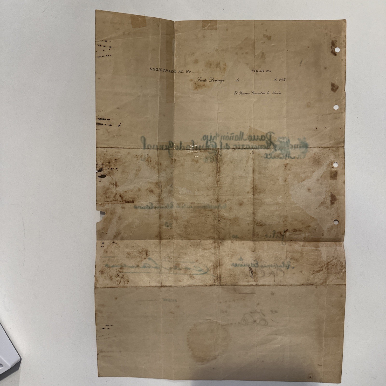 1930 Signed Document Rafael Estrella Ureña.