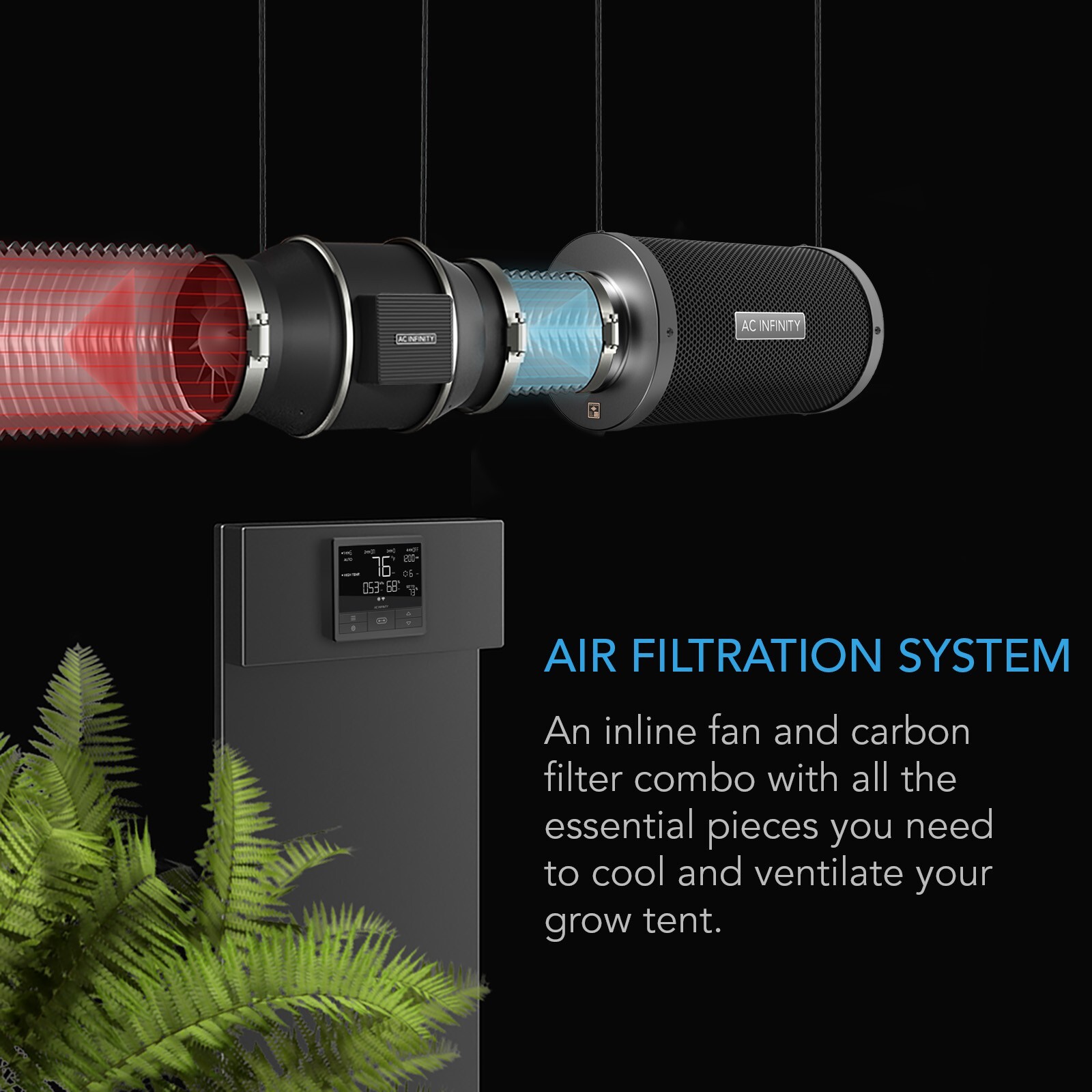 Air Filtration Kit PRO 6", Inline Fan with Smart Controller, Filter and Ducting