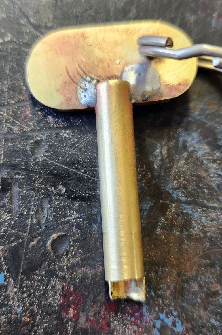 Original Civil War Brass And Iron Caisson Limber Lock W/ Repro Brass Key Works