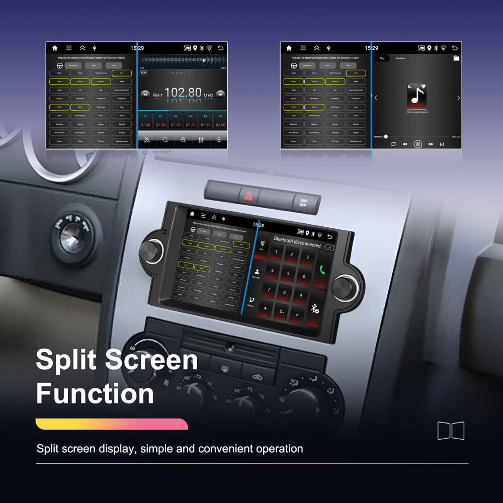 For 2006 2007 2008 DODGE RAM 1500 2500 3500 CarPlay Android 13 Radio GPS SWC