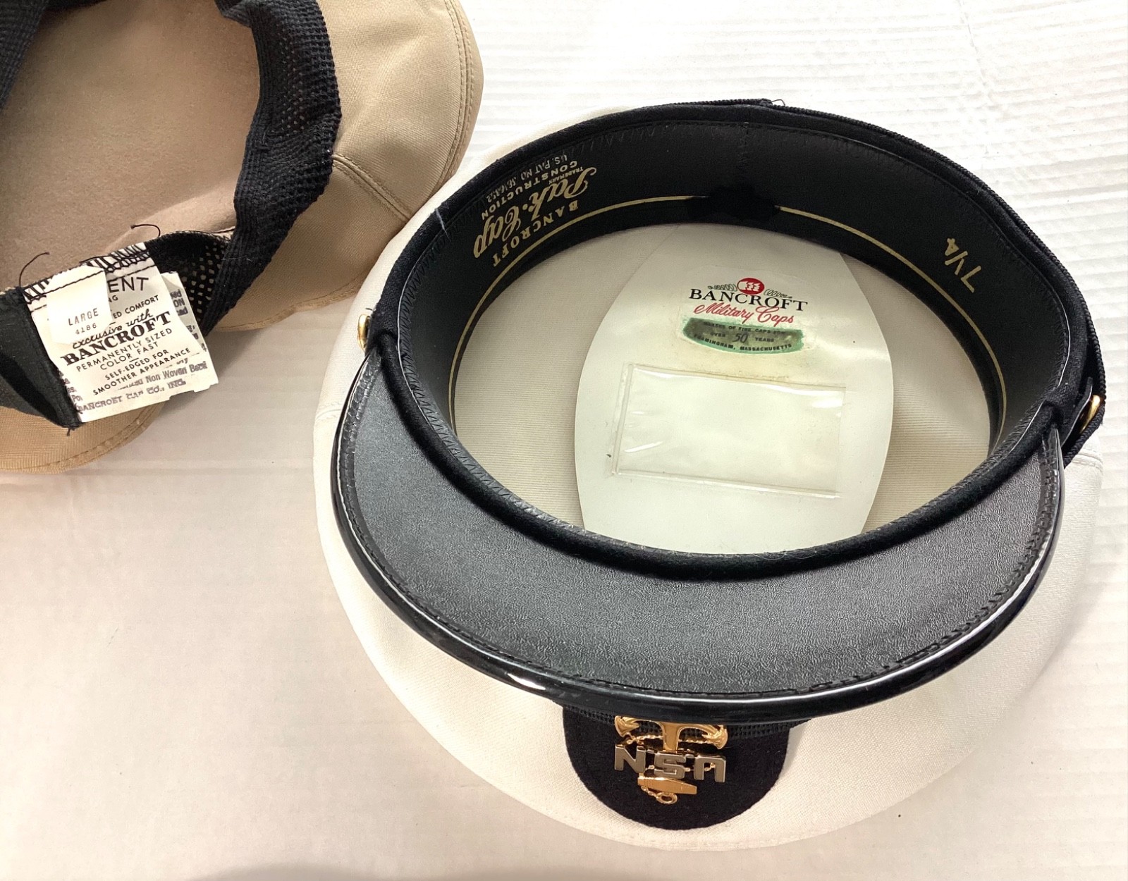 US Navy Chief Petty Officer Dress Hat/ 7 1/4 + Khaki Cover and Khaki Garrison