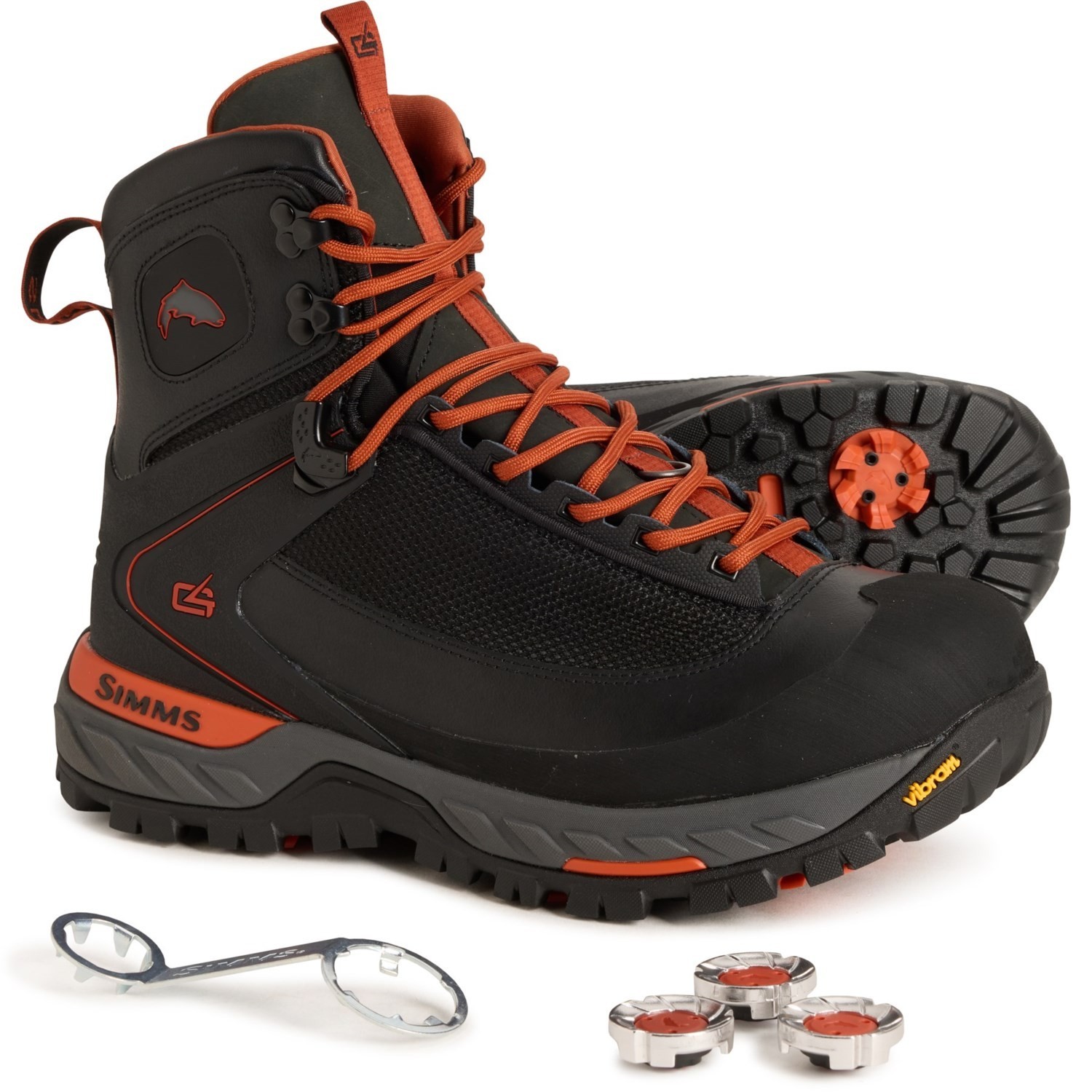 Simms G4 Pro Powerlock Men's Wading Boots Vibram Sole Size 10