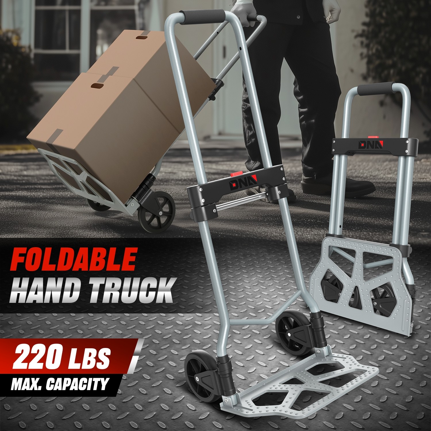 220 bs Cart Folding Dolly Collapsible Trolley Push Hand Truck Moving Office Home