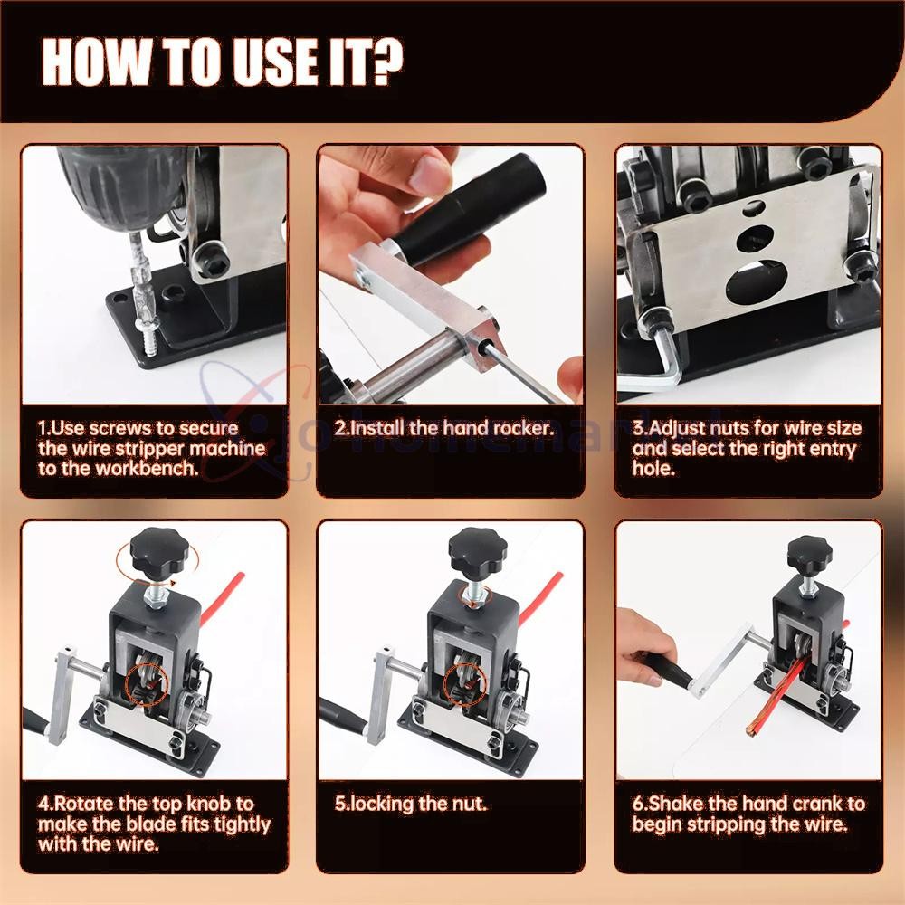 Manual Wire Stripping Machine Portable Cable Stripper 1mm to 25mm