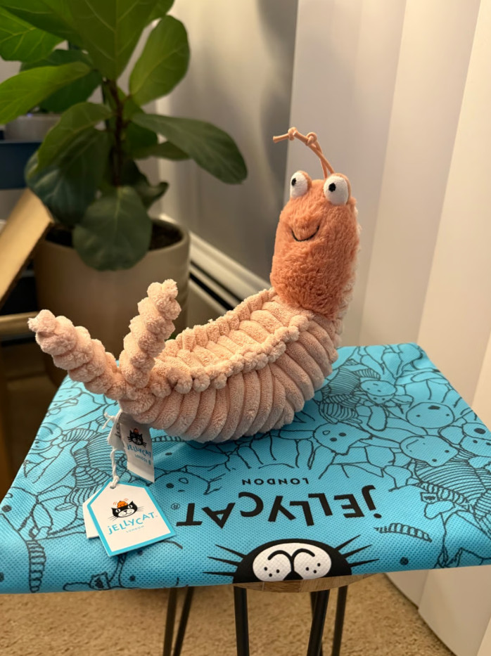 NWT Jellycat Sheldon Shrimp Plush Keychain Bag Charm Cute Sea Creature Toy Gift
