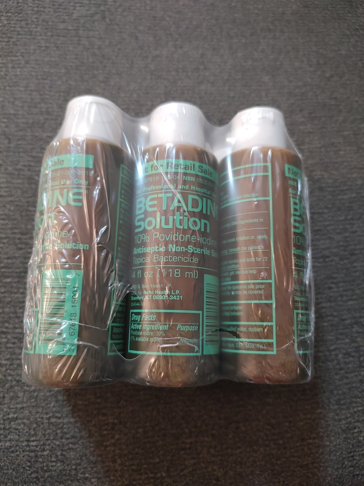 LOT OF 6 Betadine Solution 4 oz (118mL) Bottle - SEALED